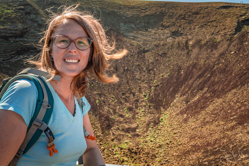 Jennifer Alka am Calderon Hondo Vulkankrater Fuerteventura