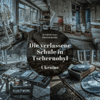 Die große verlassene Schule in Tschernobyl / Ukraine