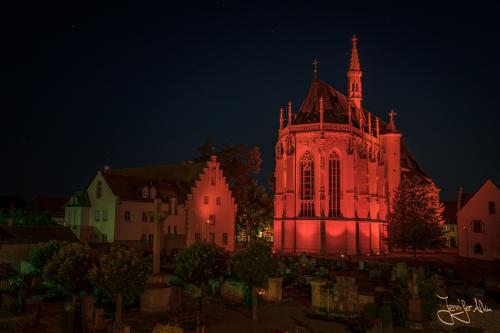 Die Ritterkapelle bei der "Night of Light" in Hassfurt #nightoflight