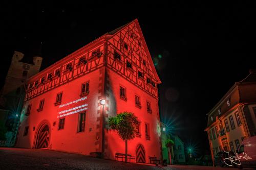 Das Rathaus in Zeil am Main bei der "Night of Light"