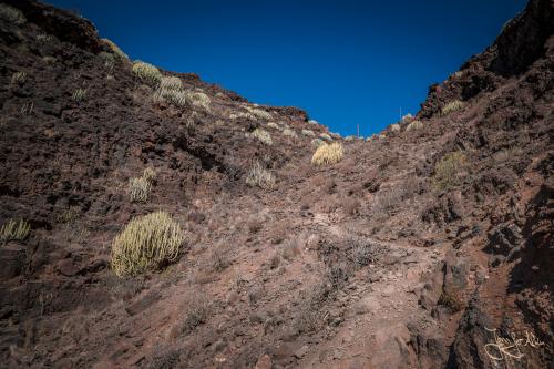 Der Weg schlängelt sich steil nach oben - Die Wanderung zum Playa Güi Güi