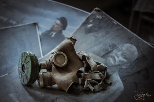 Gasmaske - gefunden in einer alten Schule in Tschernobyl (Ukraine)