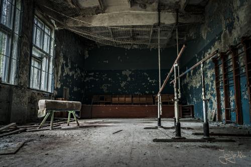 Ehemalige Turnhalle - Tschernobyl, Ukraine