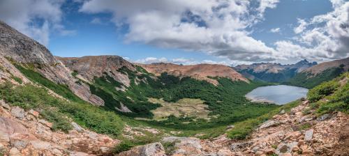 Aussicht vom Cerro CAB  auf die Laguna CAB / LLuvu