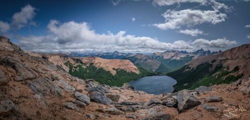 Aussicht vom Cerro CAB  auf die Laguna CAB / LLuvu