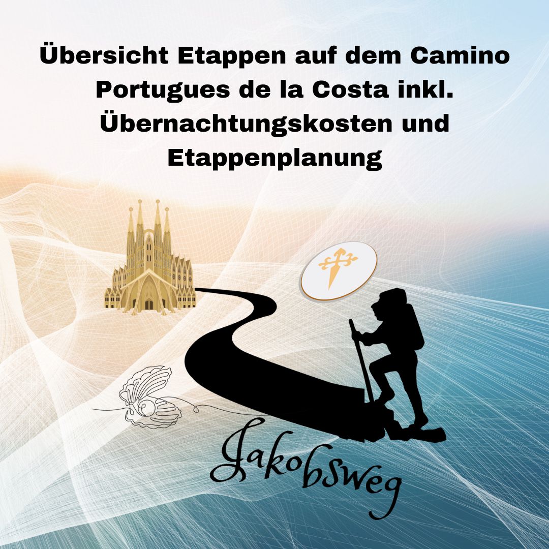 Dies ist das Coverbild für meinen Blogbeitrag mit einer Übersicht Etappen auf dem Camino Portugues de la Costa inkl. Übernachtungskosten und Etappenplanung
