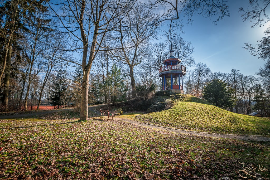 Dieses Bild zeigt den Theresienstein Park mit Thomashöhe in der Stadt Hof