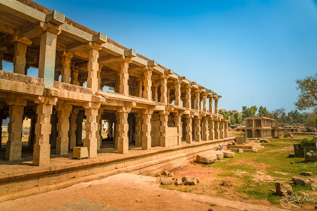 Hampi Bazaar historische Marktstraße vor dem Virupaksha Tempel