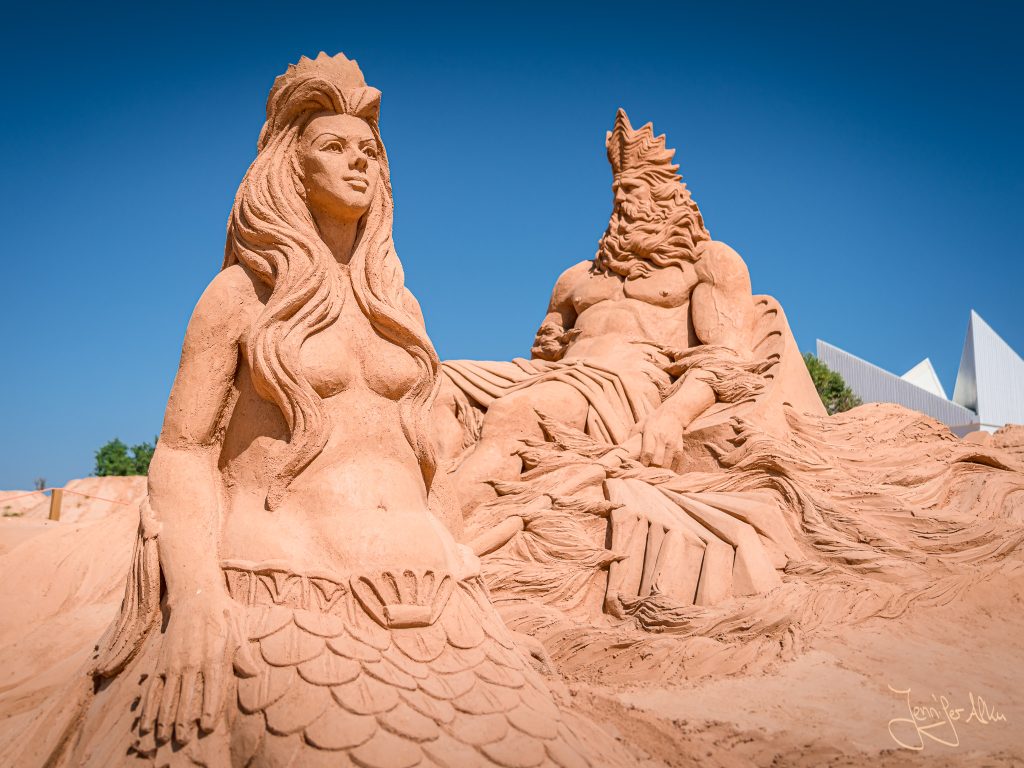 Sandskulpturen zur griechischen Mythologie