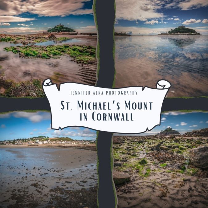 Dieses Bild zeigt 4 Einzelaufnahmen vom St. Michael's Mount in Cornwall